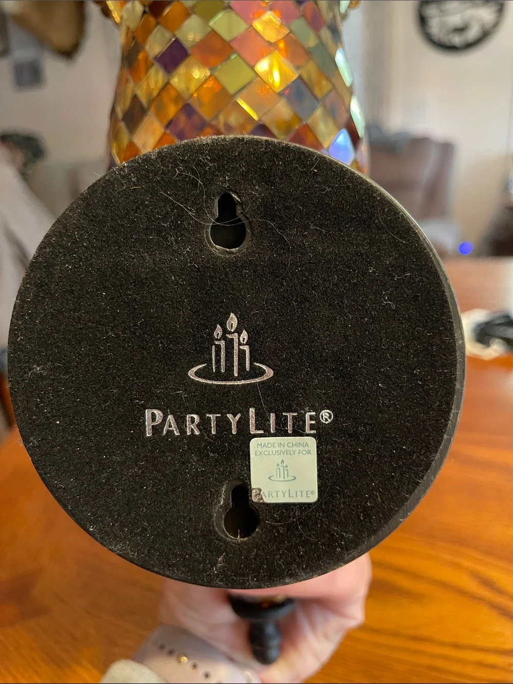 PartyLite Amber Mosaic Jewel-Accent Glass Candle Holder - Picture 6 of 6
